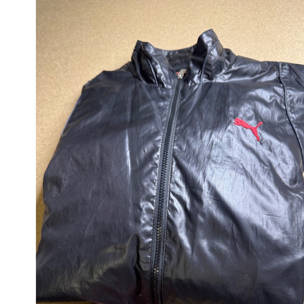 Puma Scuderia Ferrari Mens XL Full Zip Track Jacket Black Blue Windbreaker